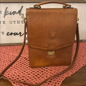 Vintage Brown Leather Message Bag